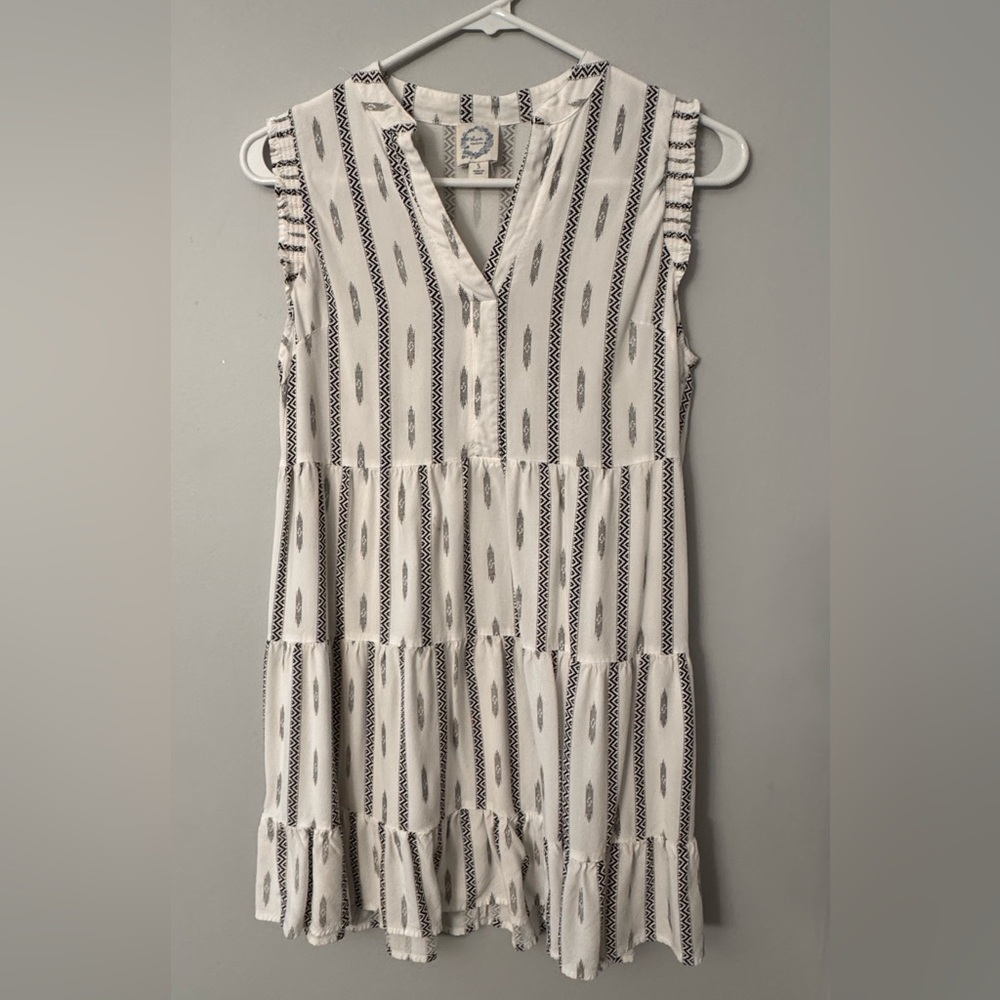 Blue Rain Black and White Pattern Mini Dress from Francesca’s